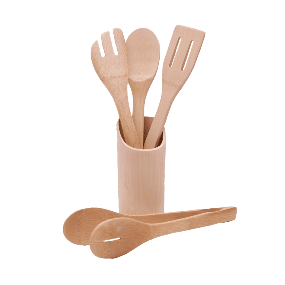 Set de utensilios de cocina de bambú