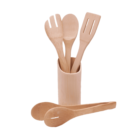 Set de utensilios de cocina de bambú